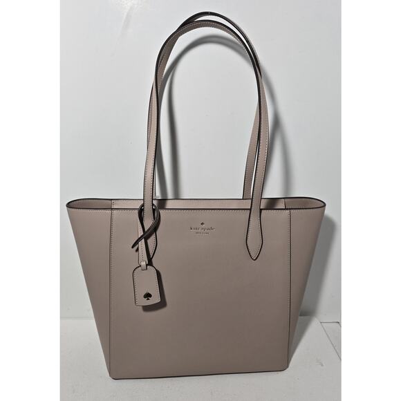 Kate Spade Dana Tote Saffiano Warm Beige Purse KB617 Bag Charm NWT $359 - Picture 1 of 13